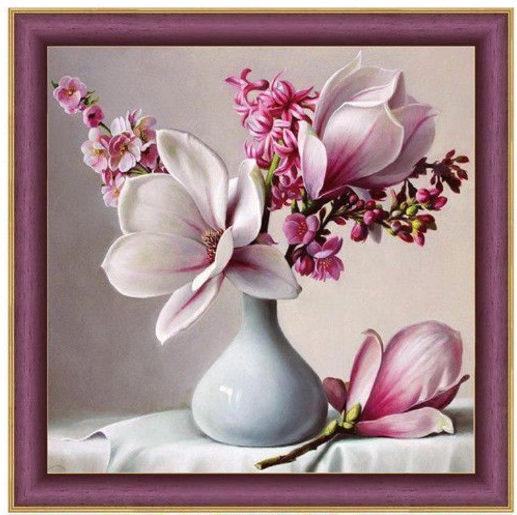 Алмазная мозаика на подрамнике 30x30 см / круглые стразы / Алмазная ...