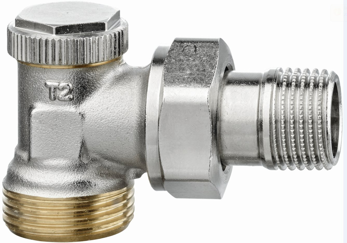 Запорно-регулирующий клапан G 3/4\" x R 1/2\", угловой, тип Raditec F ...