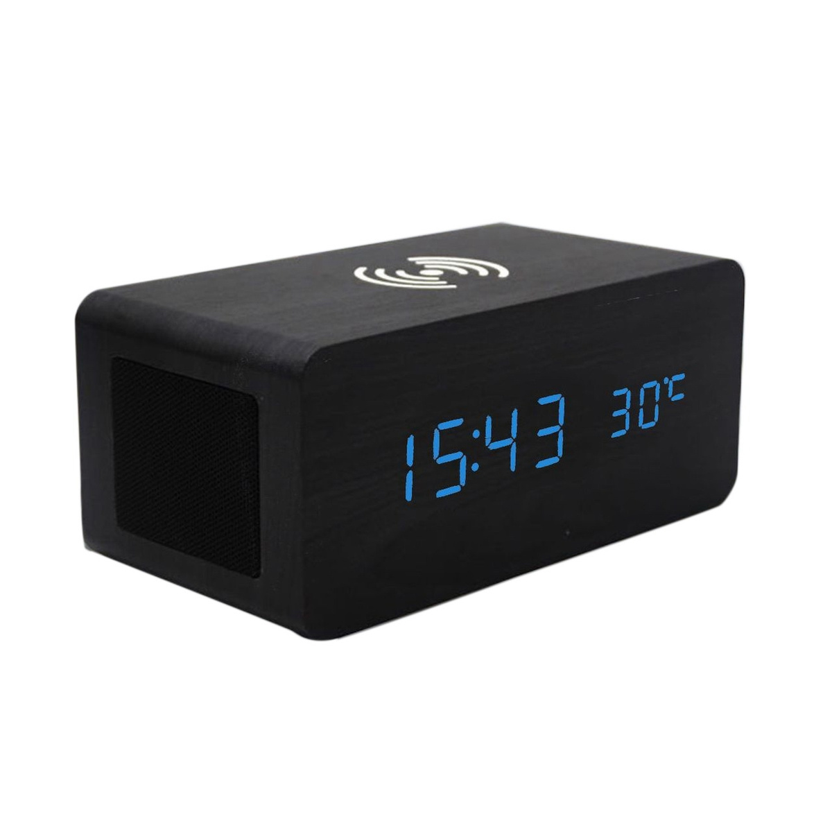 Деревянный будильник Bluetooth Speaker Desk USB Цифровые часы LED