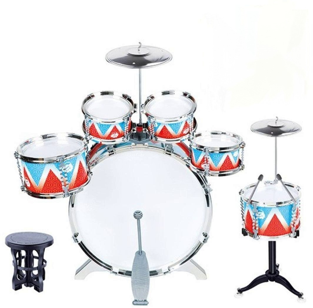 Барабанная установка, 6 барабанов, 2 тарелки, стульчик — купить в ...