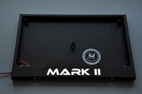 LED Рамка для квадратного номера (тип 1А 290х170) с подсветкой надписи MARK2 из металла черная / рамка гос номера / рамка номерного знака (под номер) / авторамка. Спонсорские товары