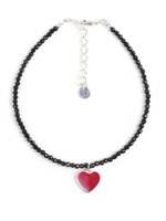LineFreedom Браслет женский из серебра с черной шпинелью и подвеской-сердце. Спонсорские товары