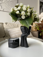 Набор для декора ваза &#34;Мия&#34; и аромасвеча из кокосового воска &#34;Пудра и ваниль&#34;. Спонсорские товары