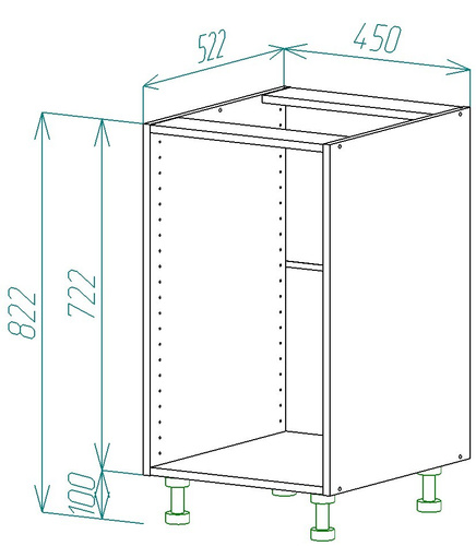 Корпус напольного кухонного шкафа