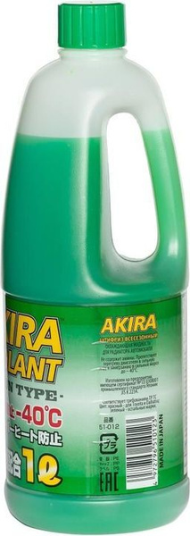 Антифриз Kyk Akira Coolant, до -40°C, готовый раствор, зеленый, Готовый ...
