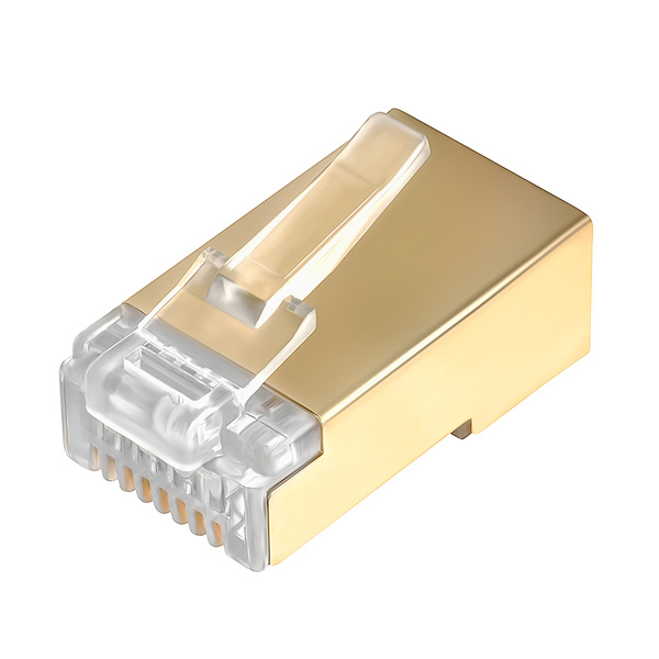 Коннектор для патч корда RJ-45 категория 6 экранированный 24K GOLD ...