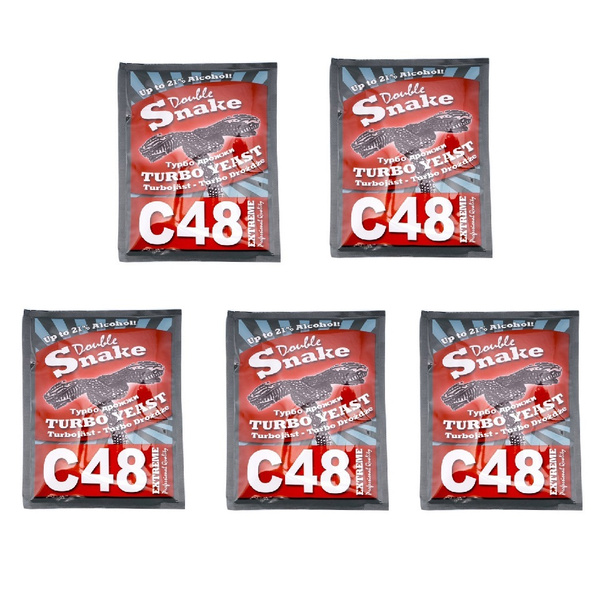 Турбо дрожжи Double Snake C48, 130 гр (Дабл Снейк С48 спиртовые, 5 ...