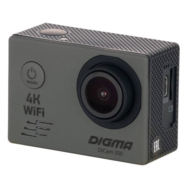 Экшн-камера Digma DiCam 300 серая купить по выгодной цене в интернет ...