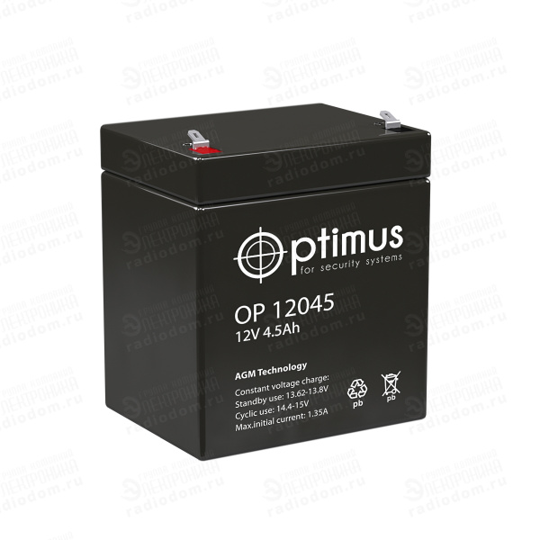 Аккумулятор Optimus OP 12045 4.5А 12В - купить с доставкой по выгодным ...