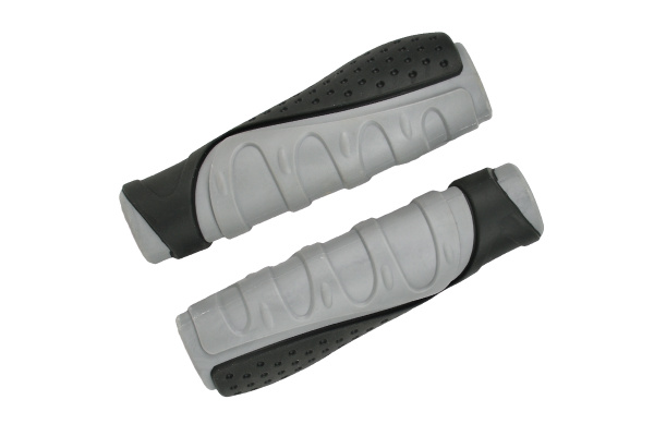 Грипсы MTB HL-G301, 130 мм., эргономические, резина, черно/серые ...