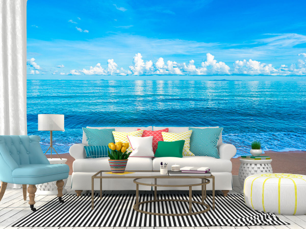 Фотообои на стену флизелиновые 3d HARMONY Морской пляж 200х135 см HDS ...