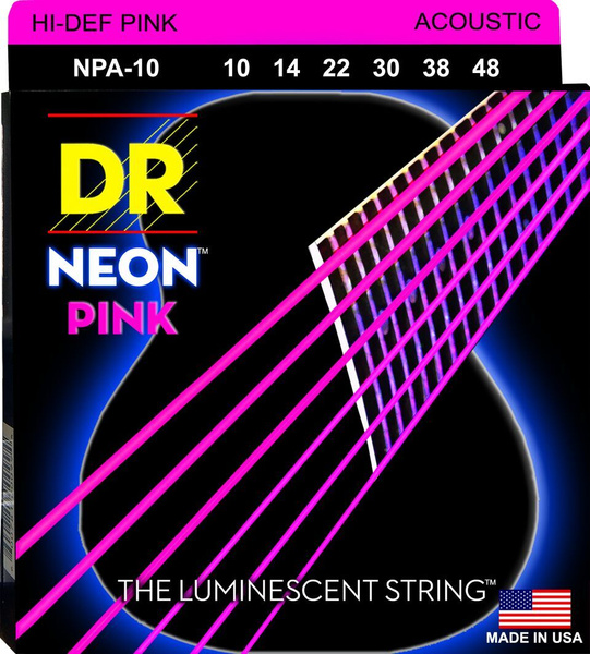 Струны для Акустической гитары Розовые 10-48 DR NPA-10 Neon - купить с ...