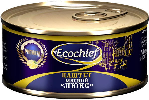 ECOCHIEF Паштет Мясной ЛЮКС, 100 г — купить в интернет-магазине OZON с ...