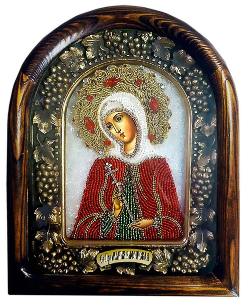 Икона Дивеевская Мария Вифинская, Преподобная, из бисера, ручная работа ...