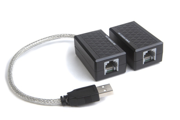 Активный адаптер удлинитель кабеля USB 2.0 RJ-45 AM AF GCR для веб ...