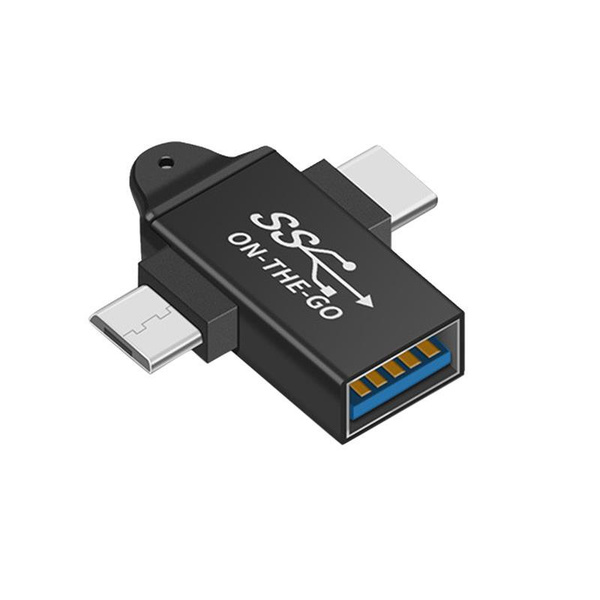 Конвертер USB C в 3.0 OTG Адаптер Micro-OTG типа 2 в 1 - купить с ...