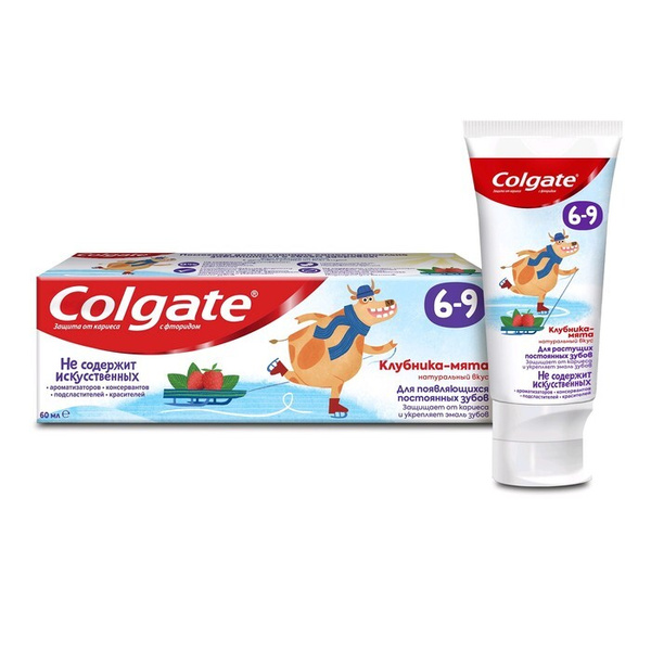 Зубная паста Colgate "Клубника и мята", детская, от 6-9 лет, с фторидом ...