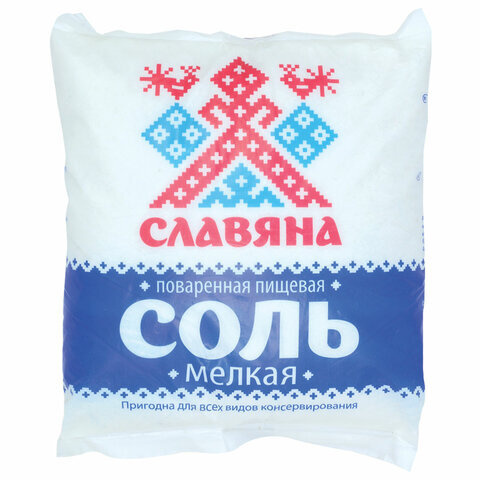 Соль пищевая 1 кг, Славяна, мелкая, пэт пакет - купить с доставкой по ...