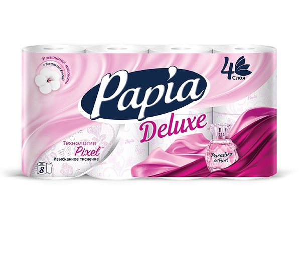 Туалетная бумага Papia Deluxe, Paradiso Fiori, 4 слоя, 8 рулон - купить ...