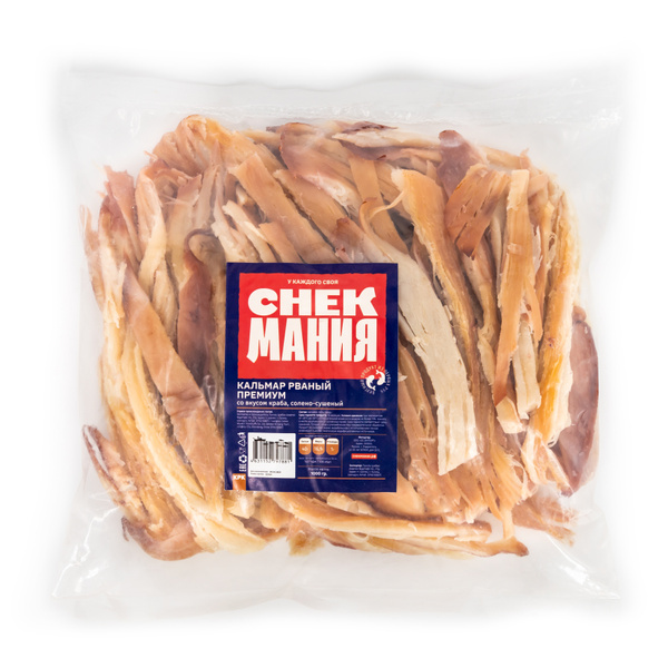 Сушеный кальмар рваный Мясо краба Premium 1 кг / Снеки 1000 гр ...