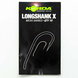 KORDA Крючок Long Shank-X №4 с бородкой 10шт - купить с доставкой по ...