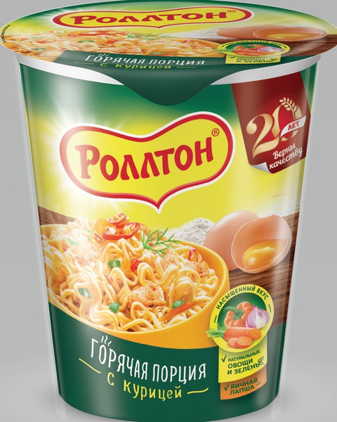 Лапша в стакане "Роллтон" с курицей 70г. 24 шт. - купить с доставкой по ...