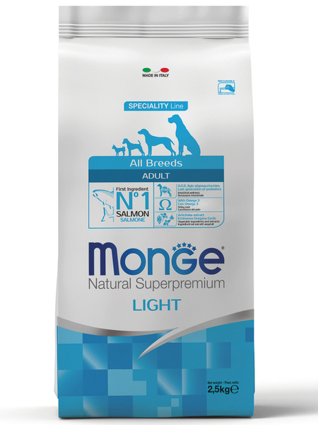 Monge Dog Speciality Light корм для собак всех пород низкокалорийный ...