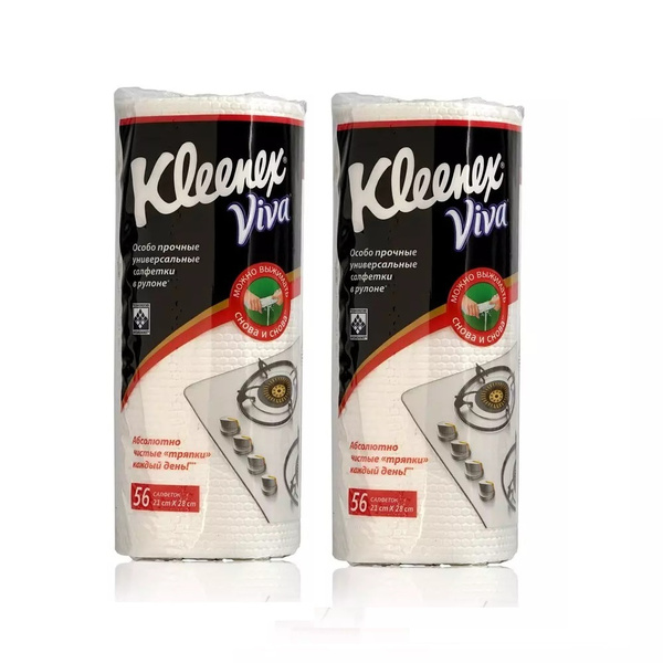 Салфетки для уборки универсальные Kleenex Viva в рулоне, 2 штуки ...