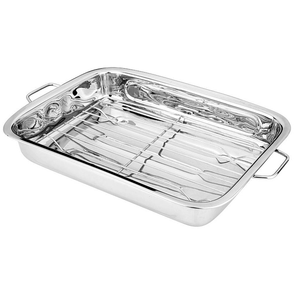 Противень нержавеющая сталь, с решеткой, 36,5*27*5,5 см - купить с ...