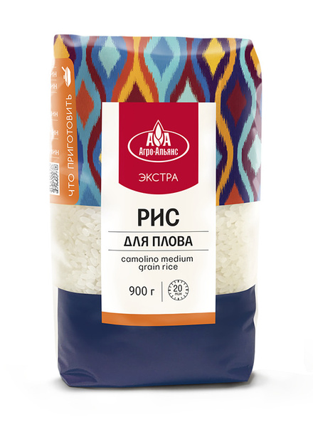 Рис Агро-Альянс Экстра для плова, среднезерный, 900 г - купить с ...
