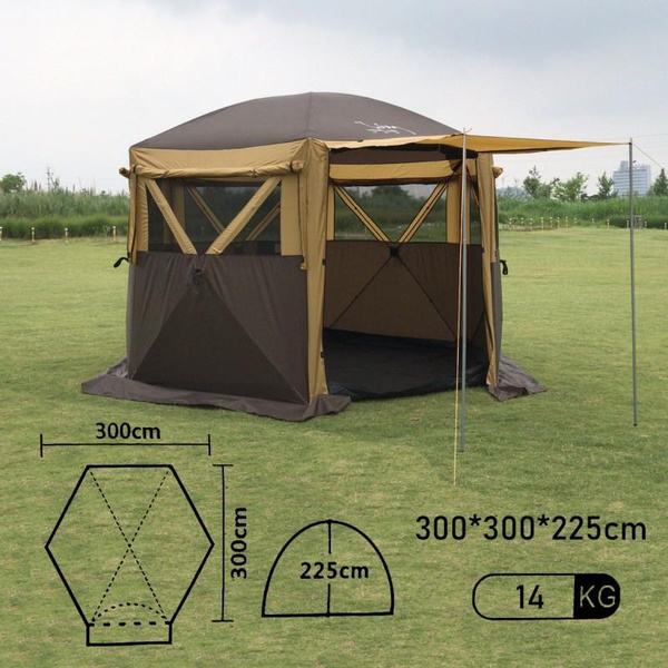 Шатер шестиугольный с полом 3*3 м. Mircamping 2905-S - купить с ...