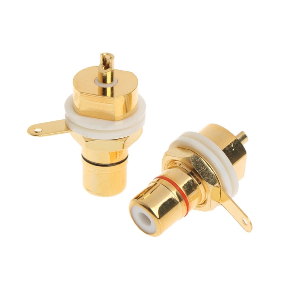 2 Шт CMC Позолоченный медный разъем RCA Female Phono Jack для крепления ...