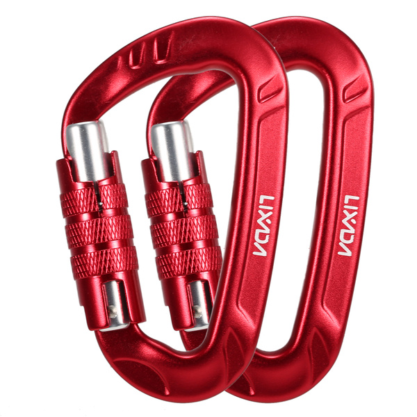 Lixada 2 шт. 12KN Зажимы для карабина D-образное кольцо Блокировка ...