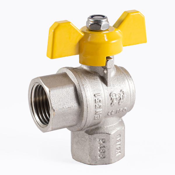 Кран шаровой угловой для газа PROFACTOR PF GAS в/в бабочка 1/2 дюйм PF ...