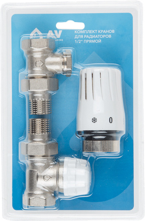 Комплект кранов для радиаторов 1/2" прямой AV ENGINEERING (AVE144212 ...
