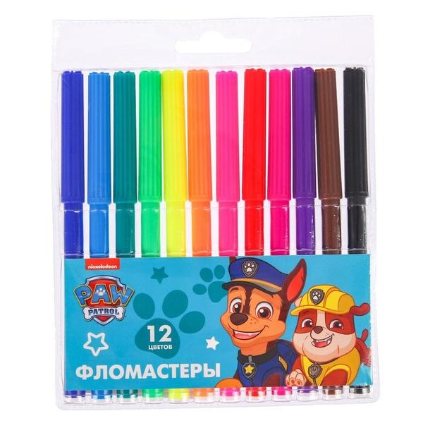 Фломастеры, 12 цветов, Paw Patrol - купить с доставкой по выгодным ...