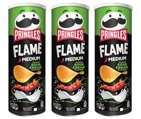 Чипсы Pringles Flame Sour and Cream острые сметана и лук картофельные ...