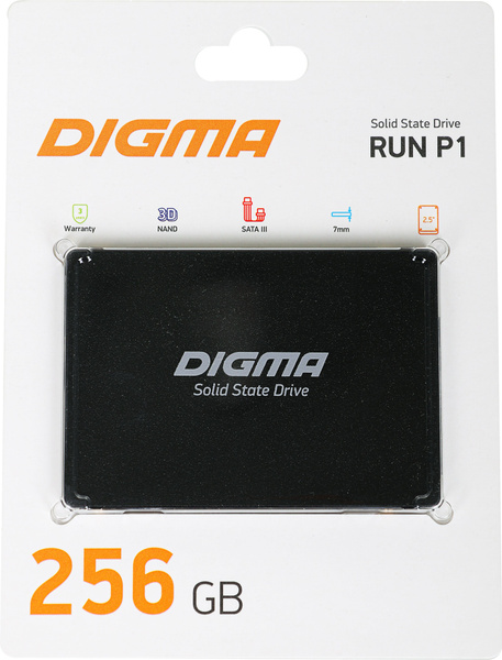 256 ГБ Внутренний SSD-диск Digma TLC 3D NAND SATA III Run P1 ...