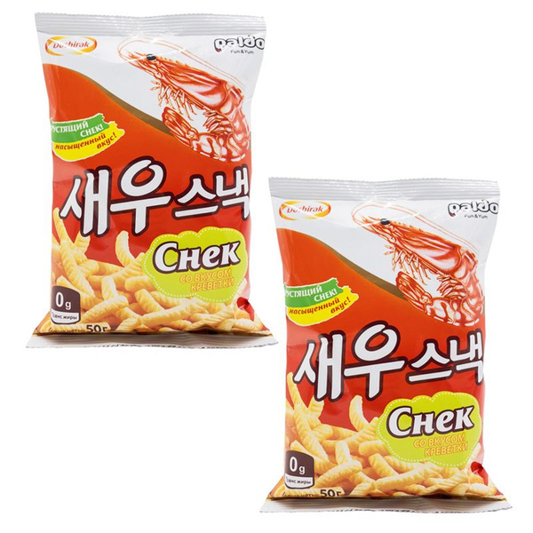 Снек со вкусом креветки Доширак (2 шт. по 50 г), Южная Корея - купить с ...