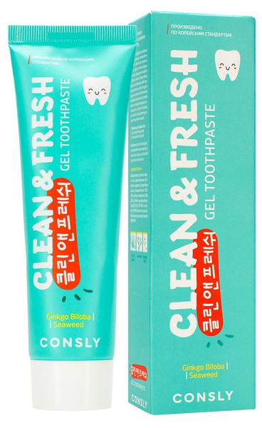 Зубная паста CONSLY Clean&Fresh гелевая с экстрактами гинкго билоба и ...