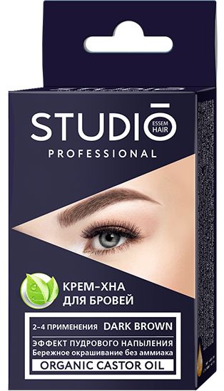 Studio Professional Essem Hair Крем-хна для бровей, темно-коричневый ...