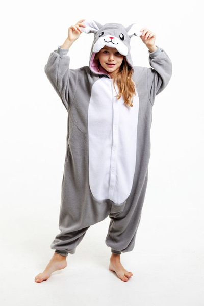 Кигуруми Заяц серый, Девочки, Мальчики, На любой сезон, размер 122 ...