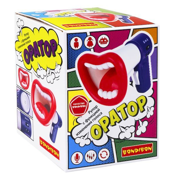 Рупор Оратор Bondibon функция изменения голоса, синий, Box - купить с ...