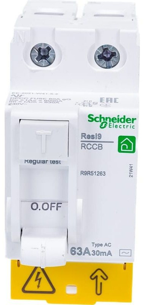 УЗО Schneider Electric 2P 63А 30мА AC, 1 шт. - купить с доставкой по ...