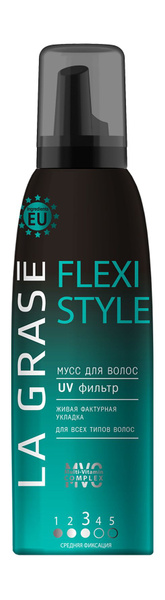 Мусс для подвижной укладки и объемных локонов / La Grase Flexi Style ...