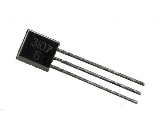 Транзистор КТ3107Б 10 шт. PNP 45В 0,1А 0,3Вт в корпусе КТ-26 TO92 ...