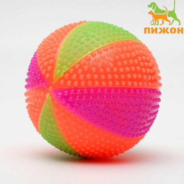 Мячик светящийся для собак "Цирковой", TPR, 6,5 см, микс цветов купить ...