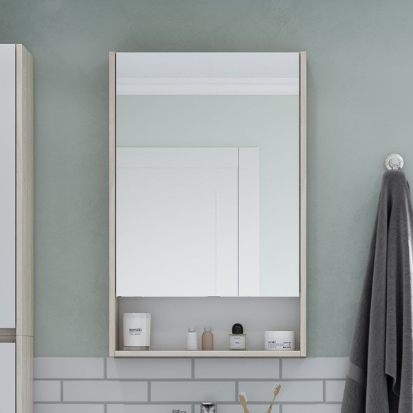 Зеркало-шкаф AQUATON Сканди 55 см, белое, с боковыми полками, в ...