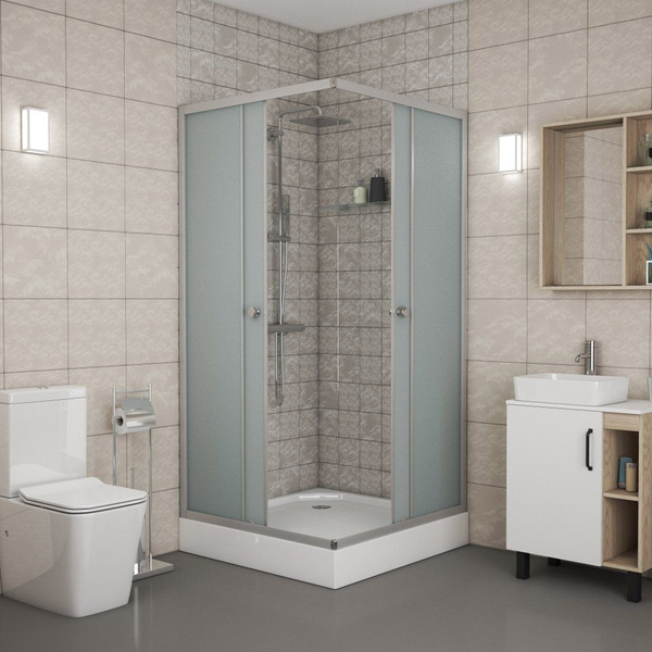 Душевой уголок Niagara Eco NG-009-14Q с поддоном, стеклянный, 90x90, с ...