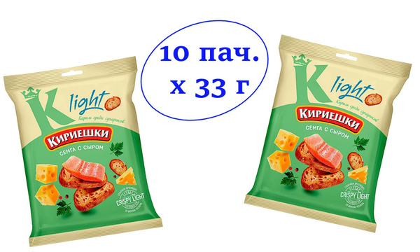 Сухарики Кириешки Light, со вкусом Сёмга с сыром, 33 г - купить с ...